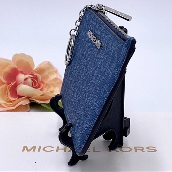 MICHAEL KORS SMALL TOP ZIP COINPOUCH DK CHAMBRAY - Picture 13 of 16